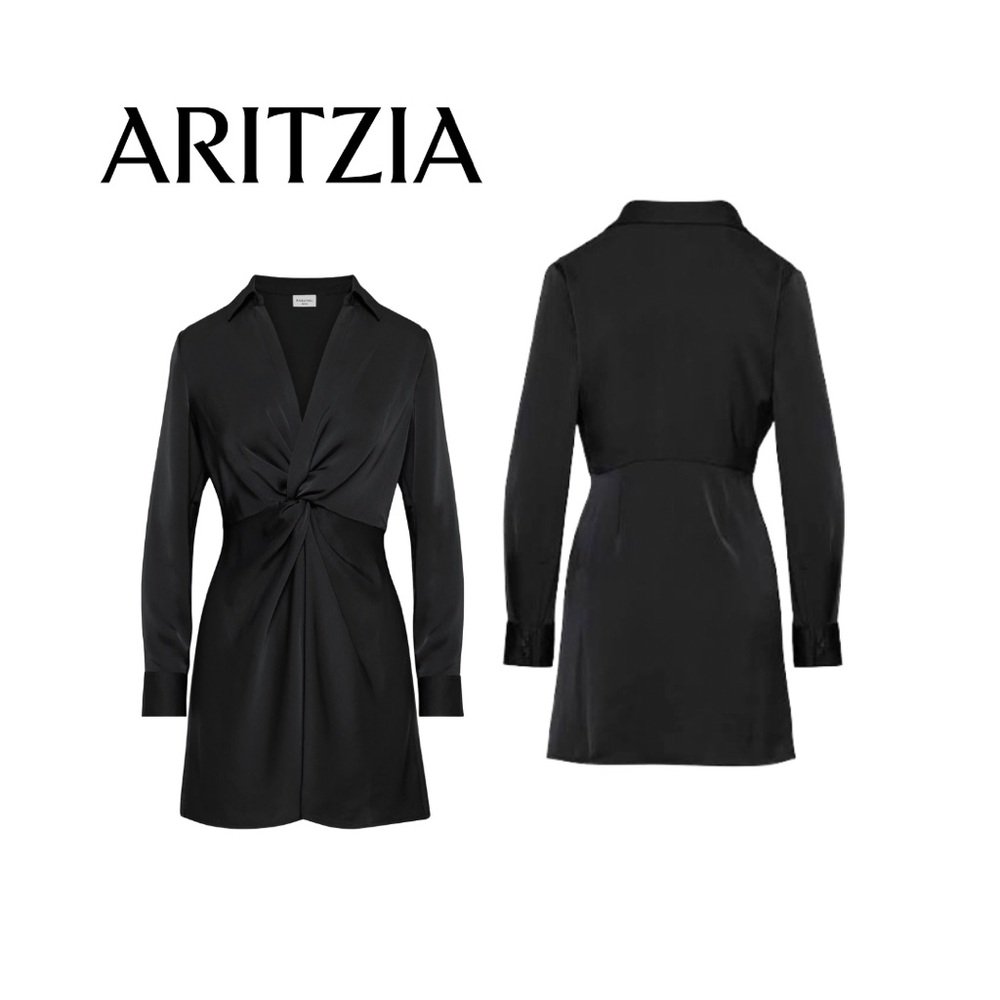 Aritzia Satin Long Sleeve Dress